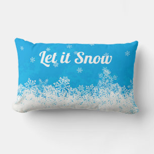 Almofada Lombar Deixe-o nevar Travesseiro decorativo azul reversív