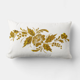 Almofada Lombar Dekoratives Muster mit Blumen und Blättern
