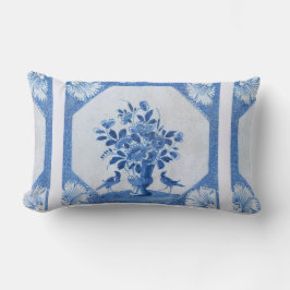 Almofada Lombar Delft Blue Birds floral French Country Chic