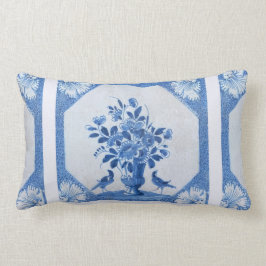 Almofada Lombar Delft Blue Birds floral French Country Chic