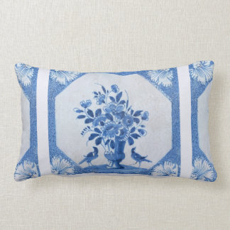 Almofada Lombar Delft Blue Birds floral French Country Chic