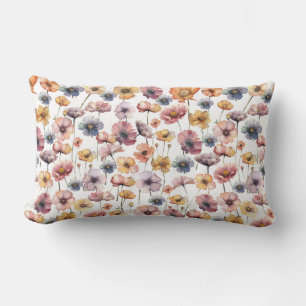 Almofada Lombar delicado design floral de aquarela