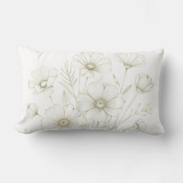 Almofada Lombar Delicate Cosmos Bouquet Line Art Grace