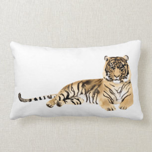 Almofada Lombar Descarte de Tigre de Aquarela