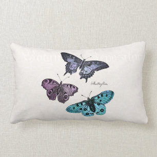 Almofada Lombar Desenho cor-de-rosa roxo azul da borboleta da
