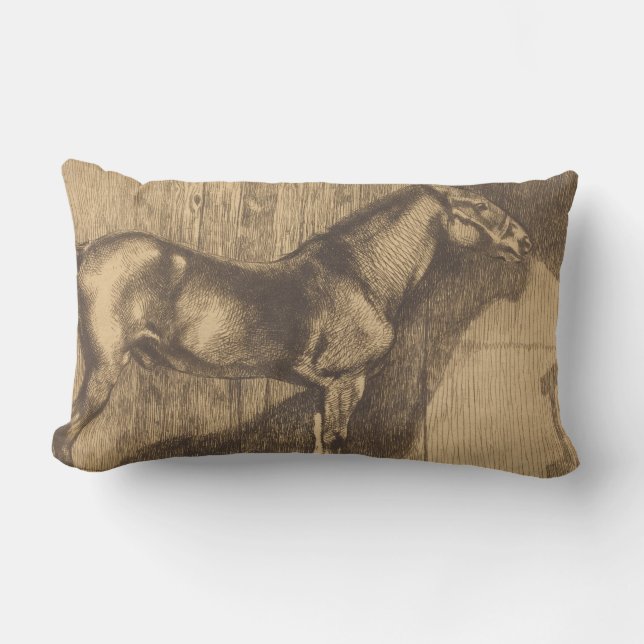 Almofada Lombar Desenho de um Pony (por Paul-Albert Besnard) (Frente)