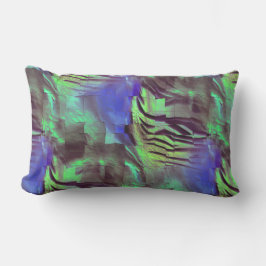 Almofada Lombar Desenho mosaico muito rústico de tons verdes a azu