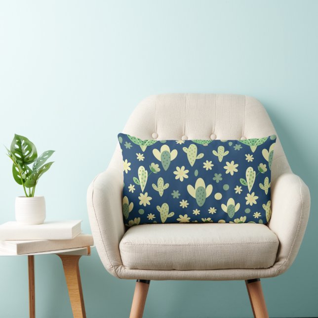 Almofada Lombar Desert Cactus & Succulent Pattern (Cadeira)