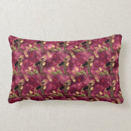 Almofada Lombar Design 10 da Série Burgundy e Dourada Leopard