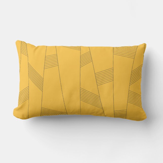Almofada Lombar Design abstrato simples, amarelo, moderno (Frente)