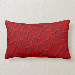 Almofada Lombar Design abstrato vermelho sobre fundo burgundy.