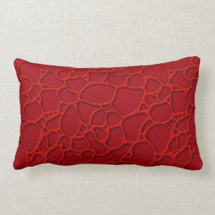 Almofada Lombar Design abstrato vermelho sobre fundo burgundy.