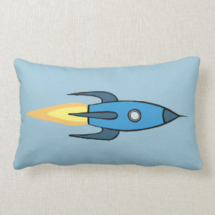 Almofada Lombar Design bonito retro azul dos desenhos animados de