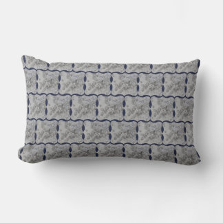 Almofada Lombar Design Chic Azul e Cinza