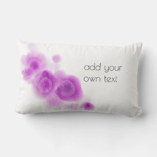 Almofada Lombar design de cor d'água de adição de texto roxo e bra