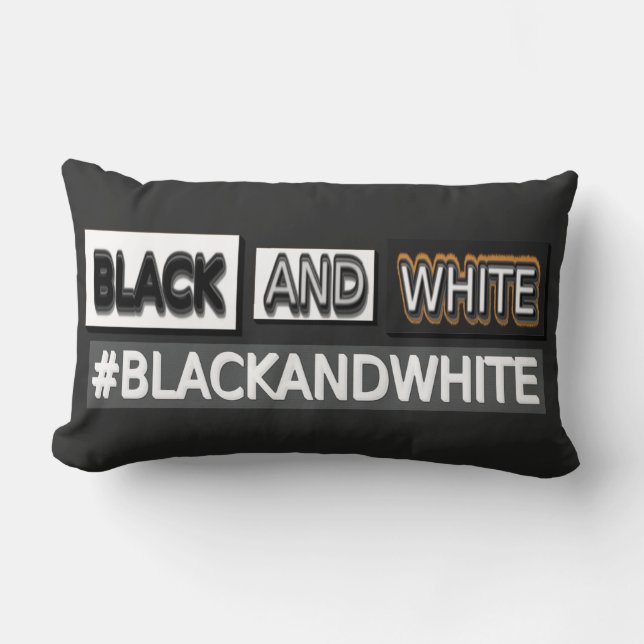 Almofada Lombar Design de Expressão Bestial "#BLACKANDWHITE". Comp (Frente)