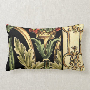 Almofada Lombar Design Floral Oral com Fronteiras Negras