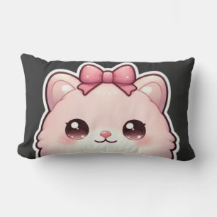 Almofada Lombar Design Princesa Fofa Arco de Gatinho Rosa