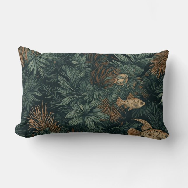 Almofada Lombar Desvio do Cosmos Coral - Travesseiro decorativo (Frente)