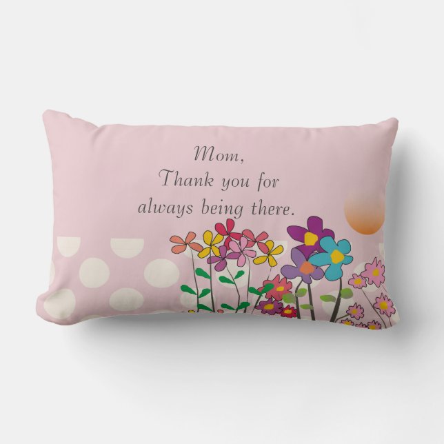 Almofada Lombar Dia de as mães Travesseiro Obrigado mãe (Frente)