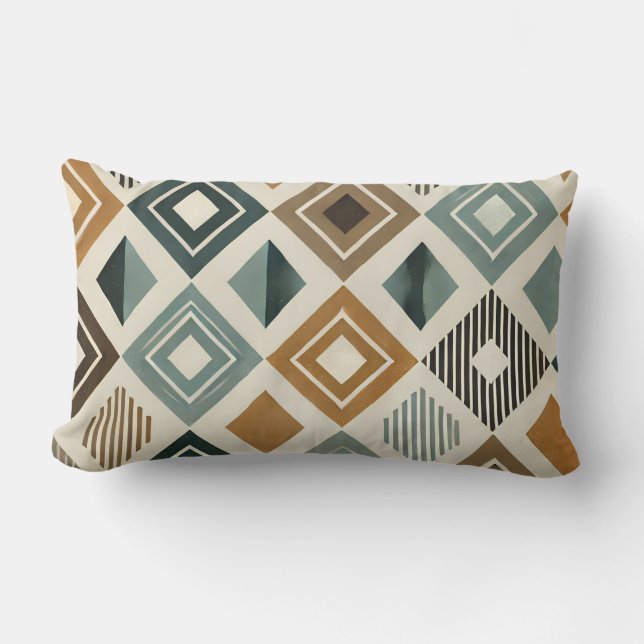 Almofada Lombar Diamantes Modernos do Século médio (Frente)