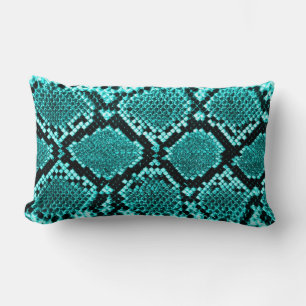 Almofada Lombar Diamond Rattlesnake Cobra Skin aqua