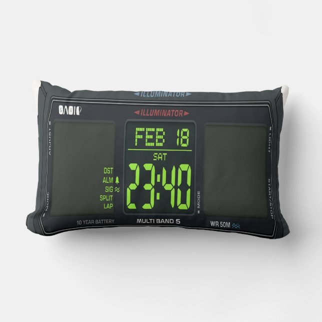 Almofada Lombar  Digital Watch Face Lumbar Pillow (Frente)