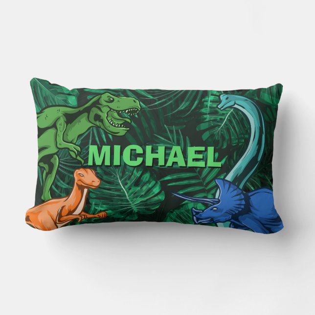 Almofada Lombar Dinossauros Crianças Dino Jurassic Trex Boy Person (Frente)