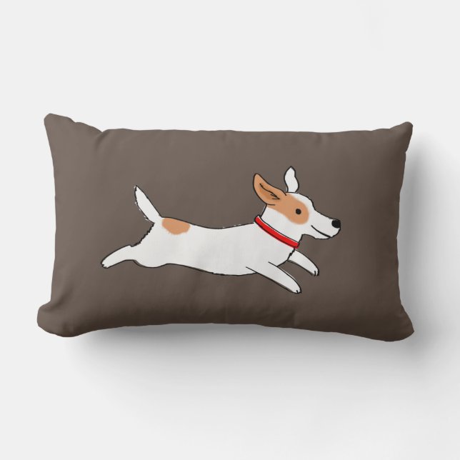 Almofada Lombar Diversão Jack Russell Terrier Cão de Cartoon em Ex (Frente)