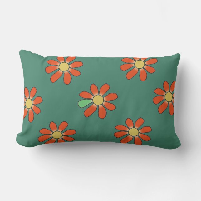 Almofada Lombar Diversidade floral vermelha (Frente)
