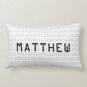 Almofada Lombar Divertimento e código binário legal personalizados