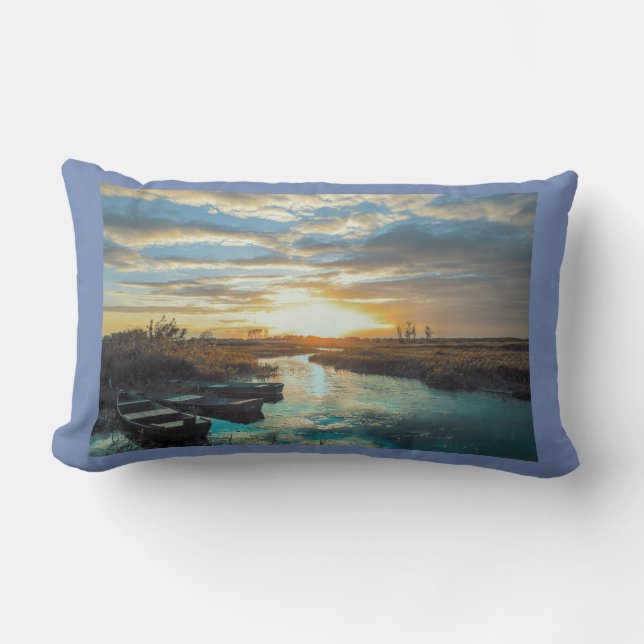 Almofada Lombar Do destino calmo do mergulho da natação da pesca (Frente)