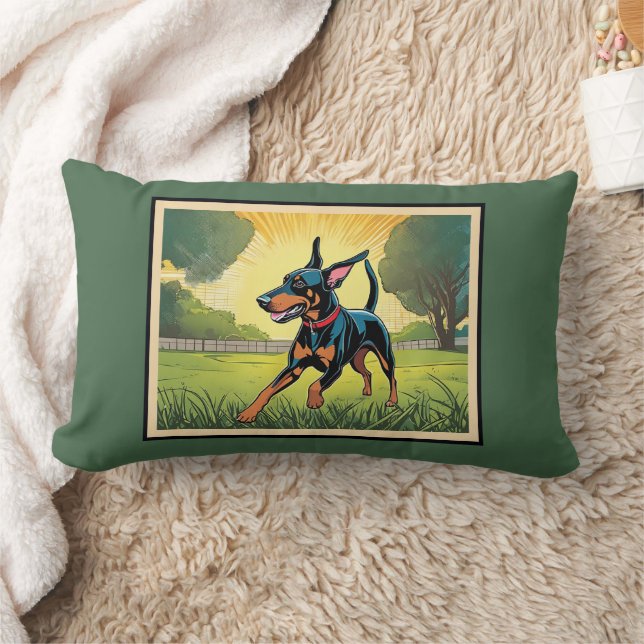 Almofada Lombar Doberman Pinscher Cut Back Support Sofa (Cobertor)