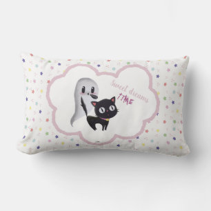 Almofada Lombar Doce sonha Halloween Gato e Travesseiro de estrela