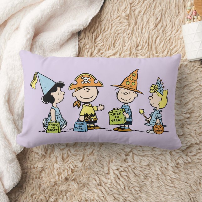 Almofada Lombar Doces ou Travessuras de Halloween dos Peanuts (Cobertor)