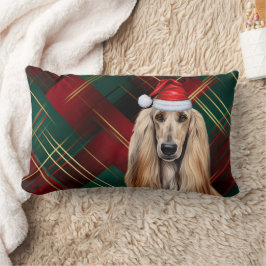 Almofada Lombar Dog Lover Christmas Afghan Hound Holiday Plaid