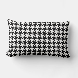 Almofada Lombar Dogtooth, padrão Houndstooth em Preto e Branco