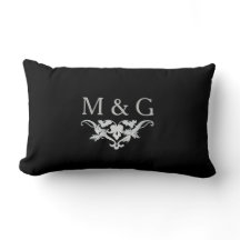 Dois monogramas com Scrollwork e folhas A24B