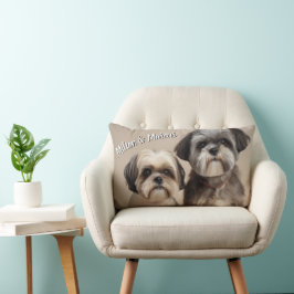 Almofada Lombar Dois Pet Photo e o nome Memory Gift