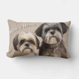 Almofada Lombar Dois Pet Photo e o nome Memory Gift