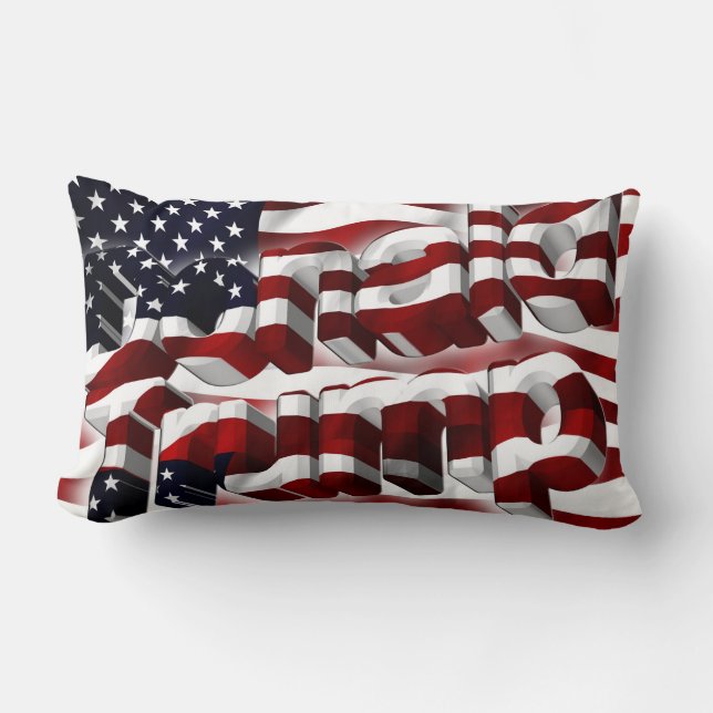 Almofada Lombar Donald Trump patriótico. (Frente)