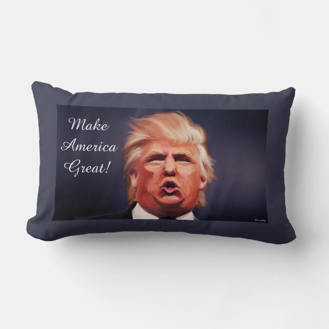 Almofada Lombar Donald Trump Polyester Travesseiro lombar de 13" x (Frente)