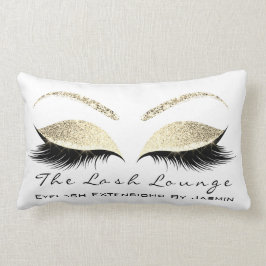 Almofada Lombar Dourada Champaigne Makeup Eyes Lashes White