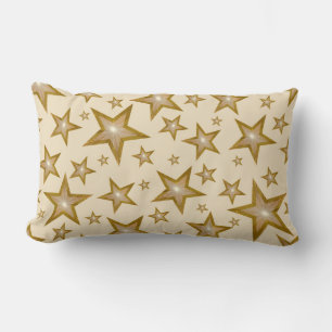 Almofada Lombar "Dourado" Estrelas impressas travesseiro decorativ