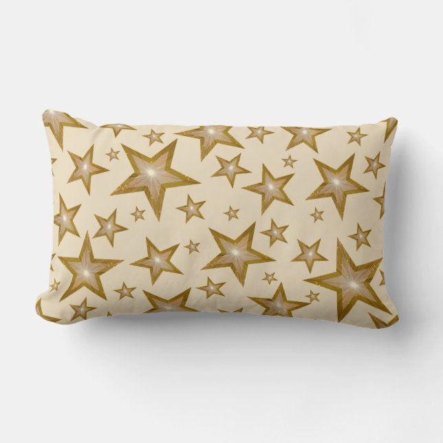 Almofada Lombar "Dourado" Estrelas 'Texto' creme lombar (Frente)