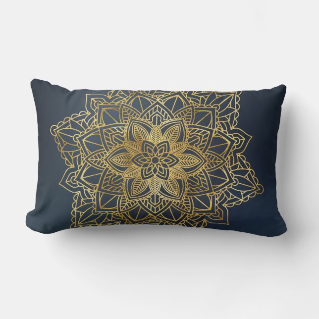 Almofada Lombar Dourado Mandala (Frente)