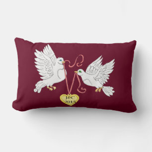 Almofada Lombar Doves of Love Personalize o Travesseiro lombar