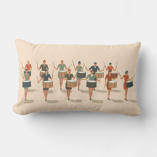 Almofada Lombar Doze Drummers Arrastando Estêncil-Mod-Médio Estilo (Frente)