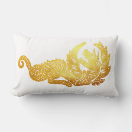 Almofada Lombar Dragão do ouro Cushion lombar 33 x 53 cm