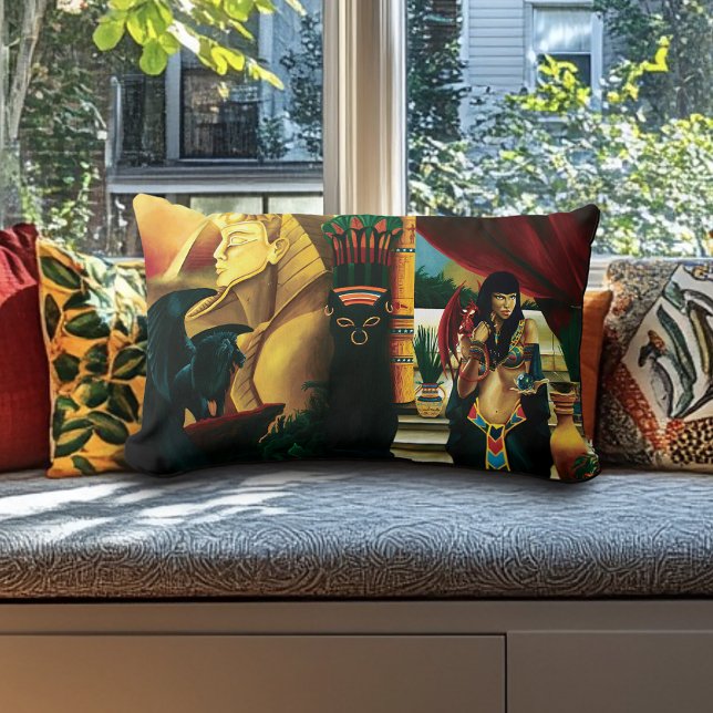 Almofada Lombar Dragão Gato Rainha Egípcia (Criador carregado)